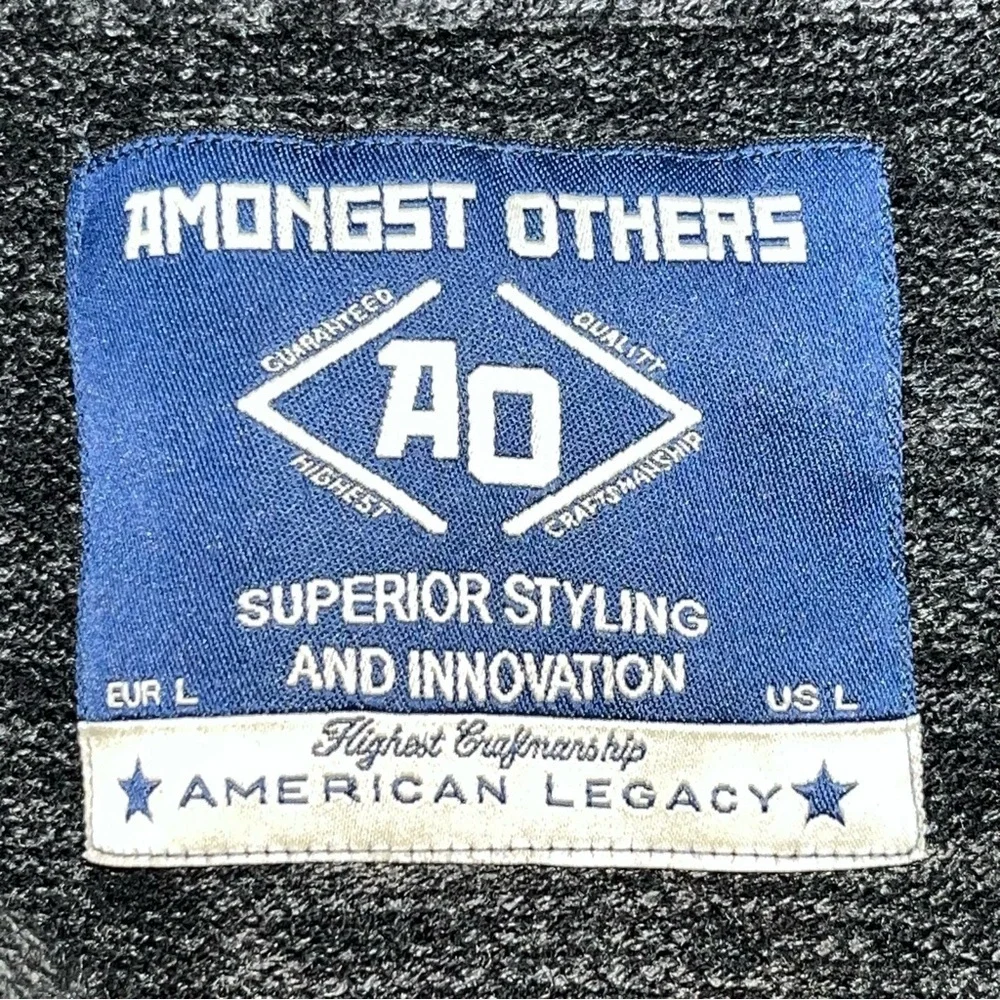 Amongst Others 1/4 Zip Sweater Mens Size Large Charcoal Heather Ribbed